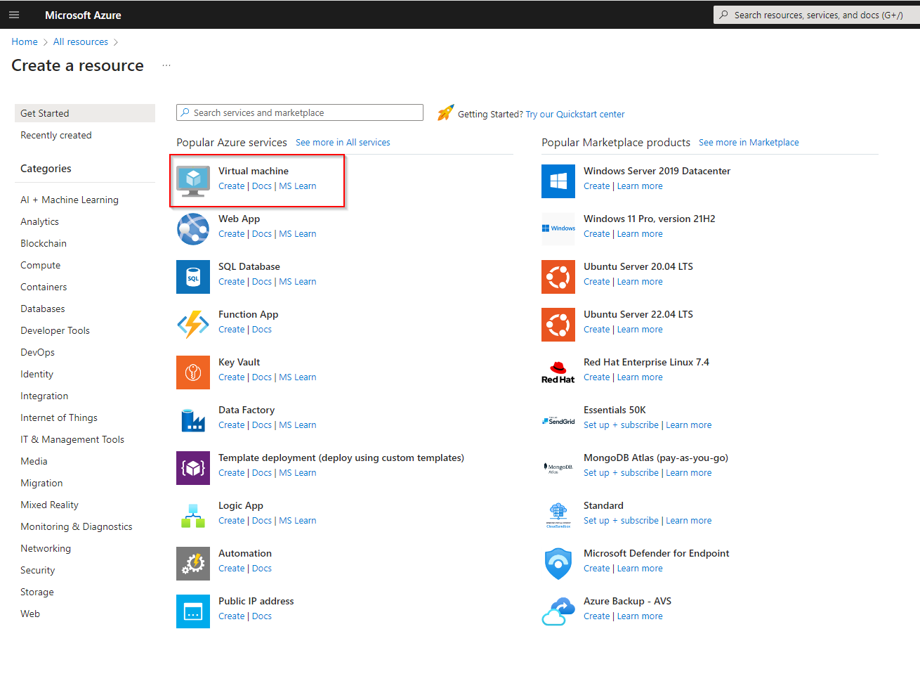 Create%20VM Create%20VM